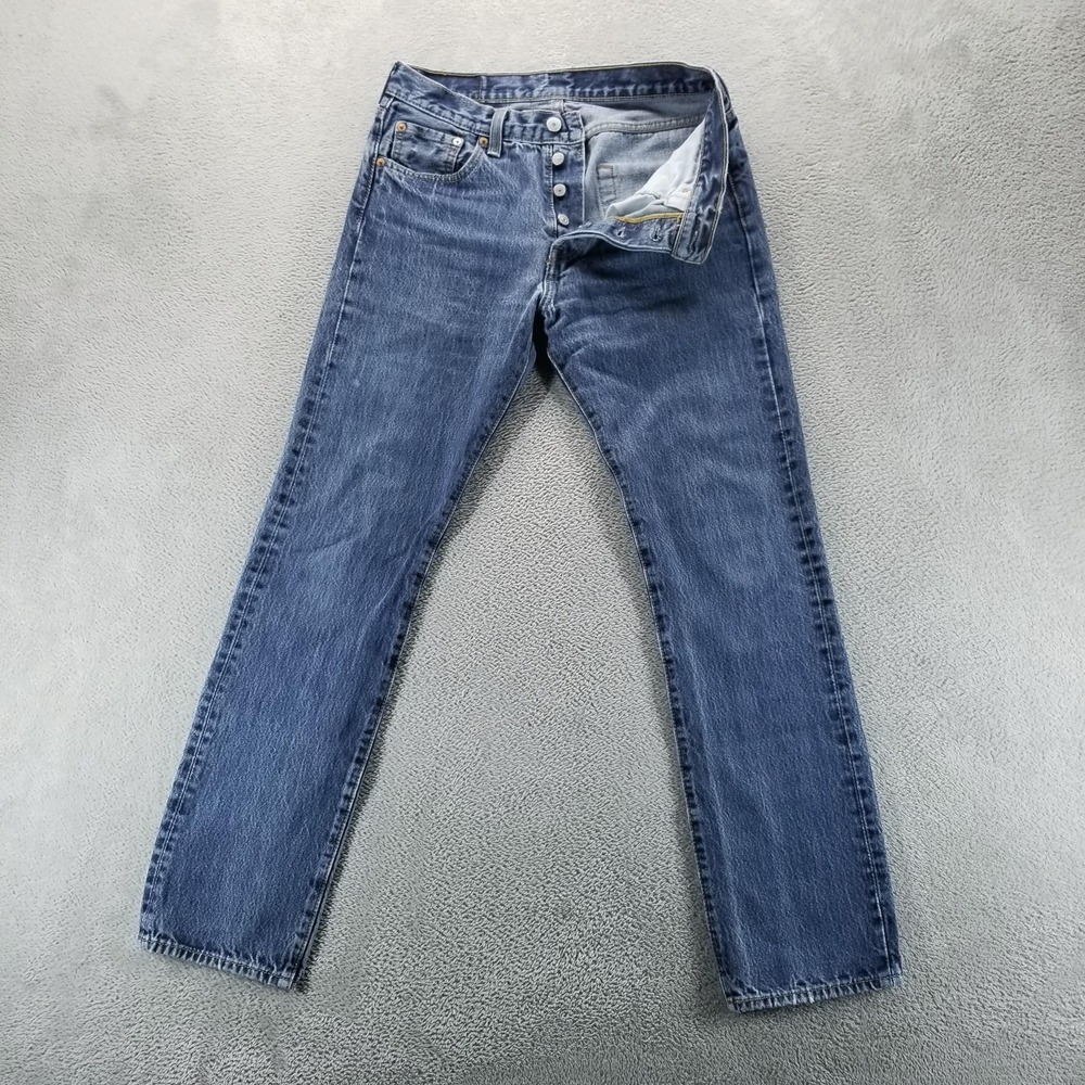 Levis 501 Jeans Mens 30x32 Blue Regular Straight Medium Wash Comfort Denim